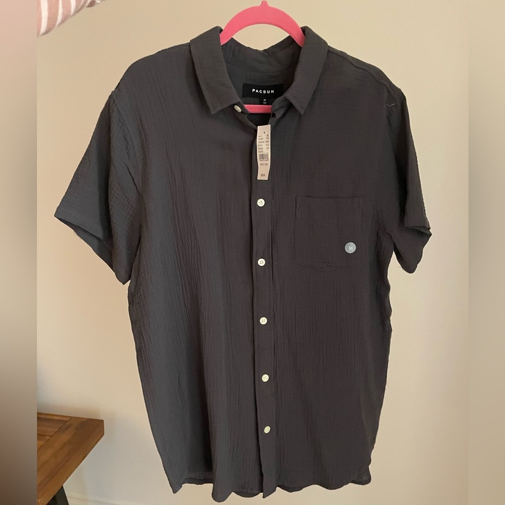 PacSun Dark Gray Casual Button Down Shirt